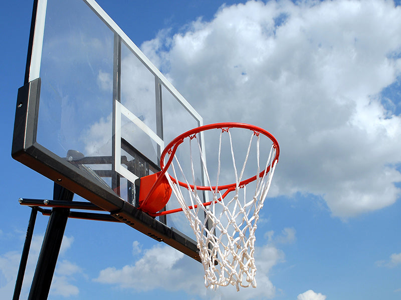 basketbal hoop met wit net