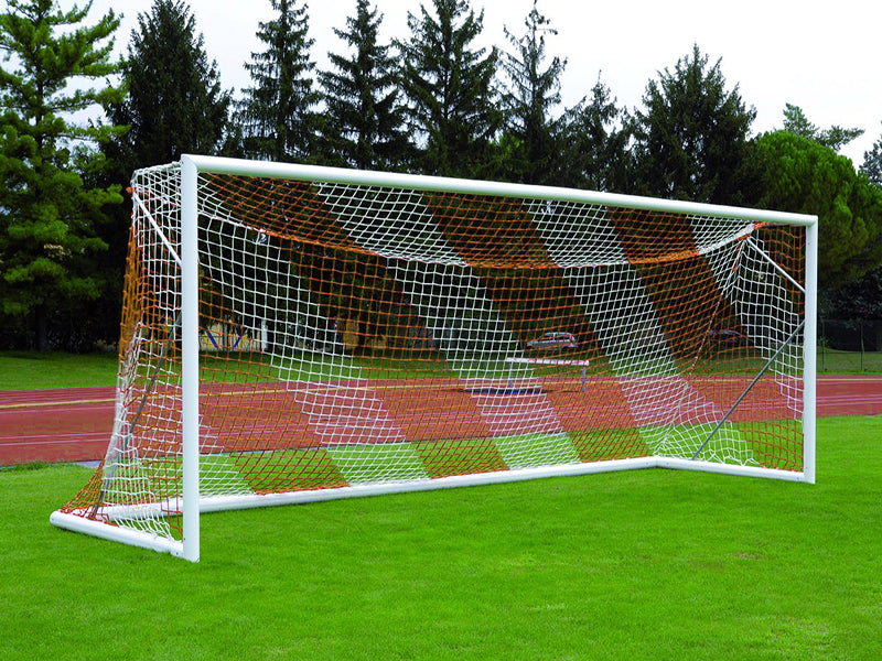 P-doel met wit/oranje net 7,5x2,5x0,8x2m 4mm draad dikte 120 mm maaswijdte