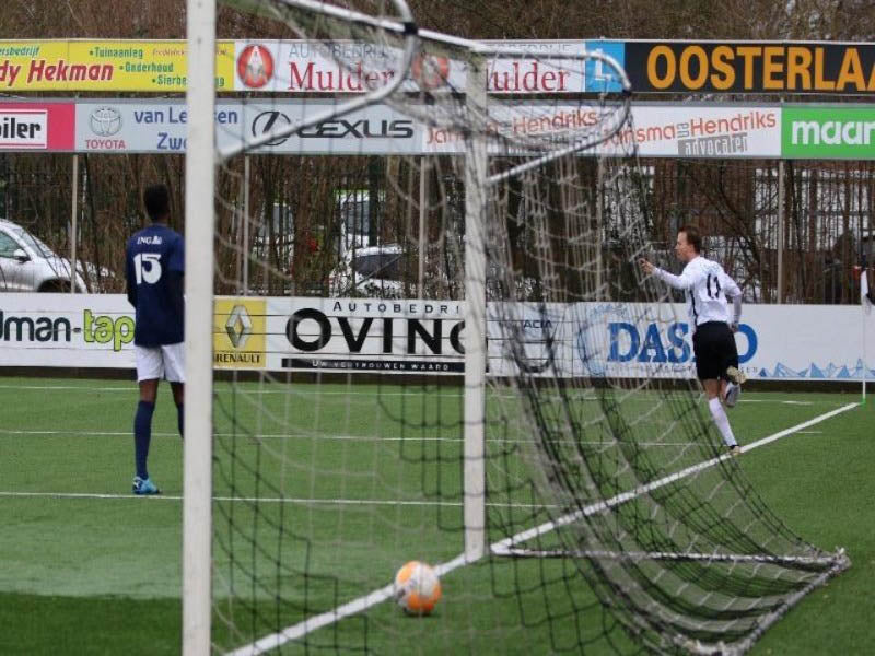 P-doel met wit/zwart net 7,5x2,5x0,8x2m 4mm draad dikte 120 mm maaswijdte