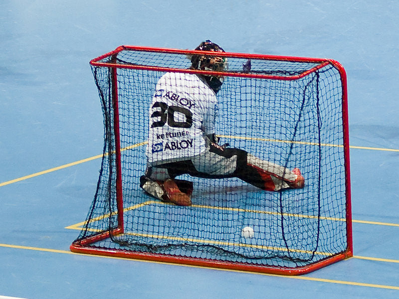 floorbal doel met zwart doel en smoort net