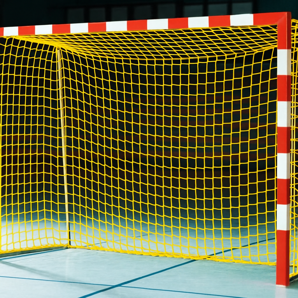 zaalvoetbal doel met geel net 3x2m