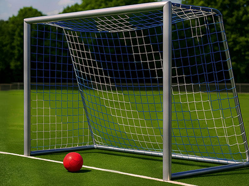 wit en blauw pupillen doelnet 5x2x1x1 met 4mm draad dikte en maaswijdte 120mm