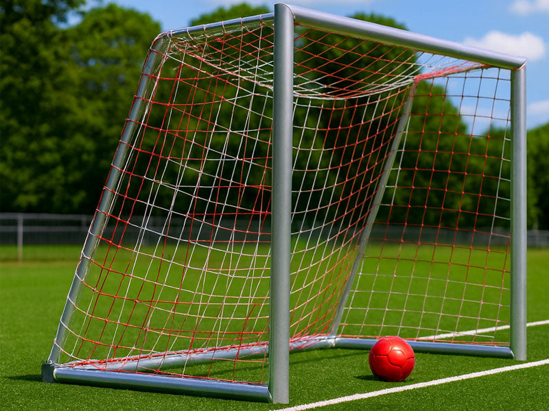 wit en rood pupillen doelnet 5x2x1x1 met 4mm draad dikte en maaswijdte 120mm