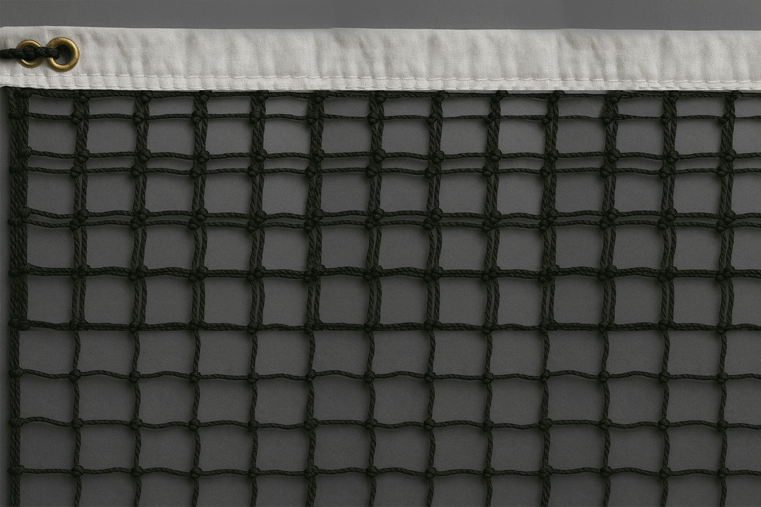 zwart tennisnet met dubbele topmaas