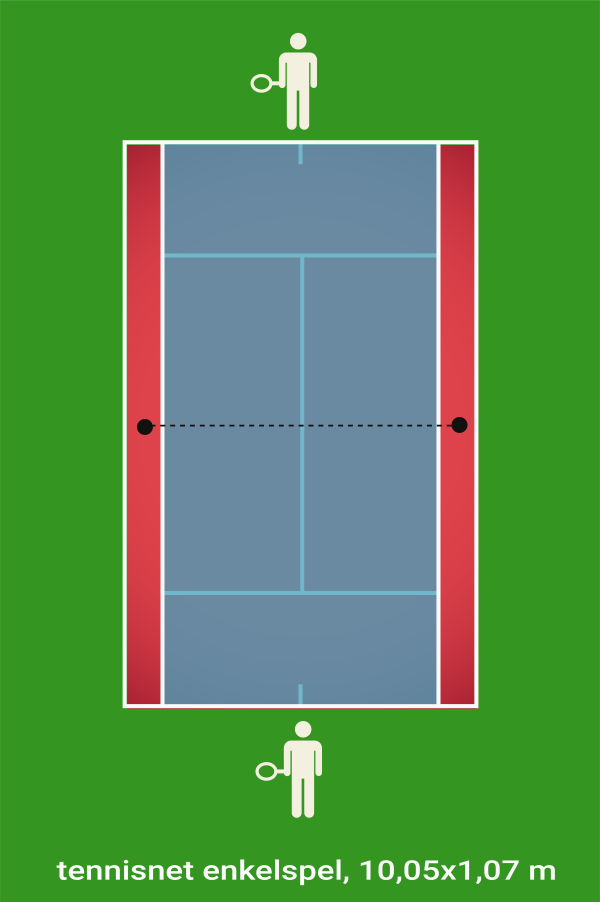 tennisnet voor enkelspel ook dit koop je bij de Sportnettenshop