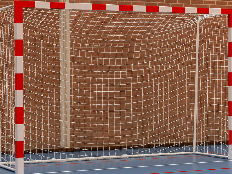 zaalvoetbaldoel met wit net 3x2x0,9x0,9m 4mm draad dikte 100mm maaswijdte