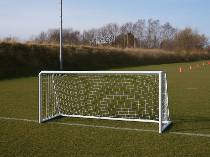mini doel met wit doelnet 3x1,5x0,8x1m 3mm draad dikte 120 mm maaswijdte